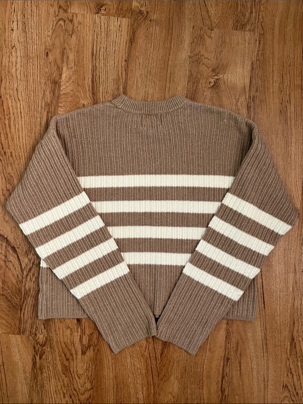 Pink Rose Textured Striped Sweater - Picture 6 of 6